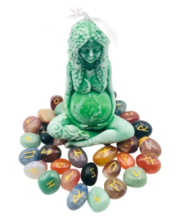 Bougie Gaïa Déesse Mère "Rune" 🧙🏼‍♂️