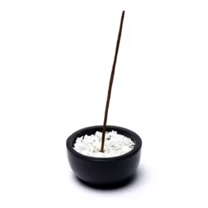 Bol à Encens Pierre Ollaire Noire + pierres blanches