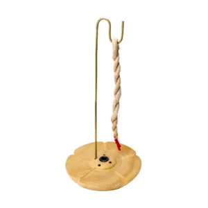 Porte-Encens Cordes en Bois Rond Ciselé