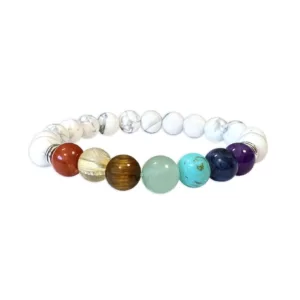 Bracelet 7 Chakras Howlite - A «Sérénité»