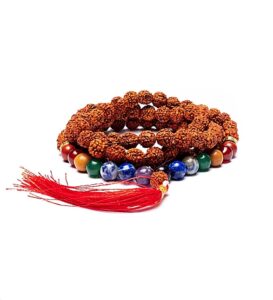 Collier Mala Rudraksha "7 Chakras" 8MM