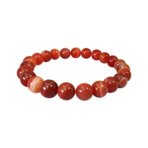 Bracelet Agate Rouge Rubanée - A «Force Tranquille»